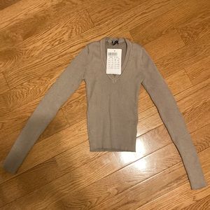 Brown, ribbed Brandy Melville Long Sleeve